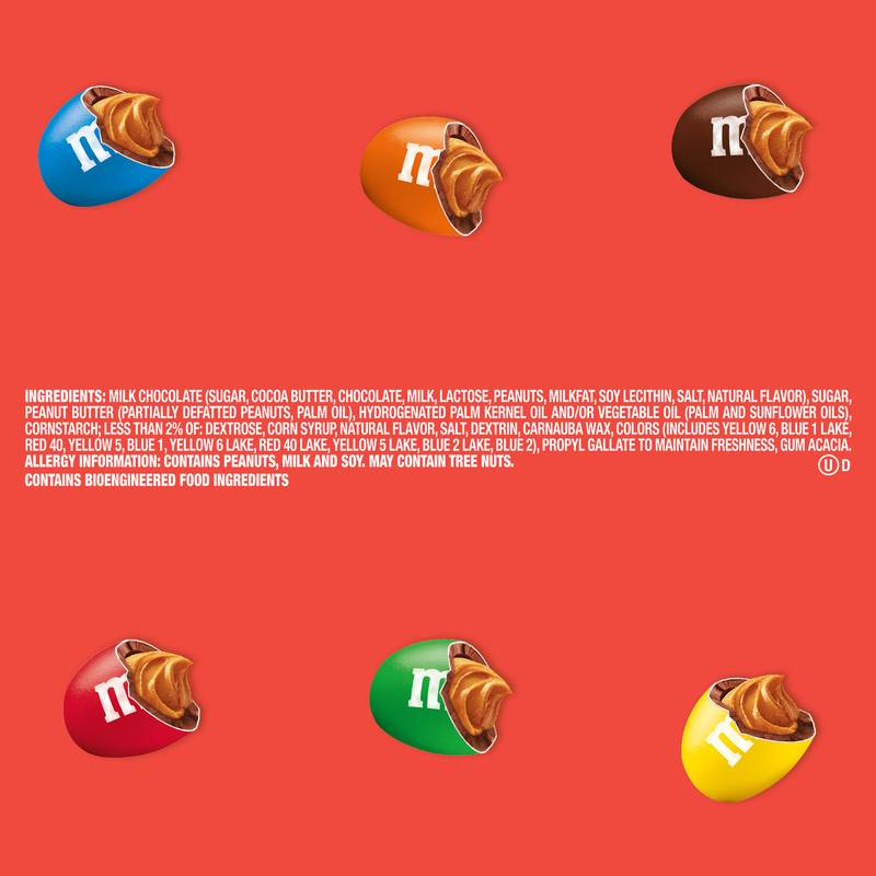 M&M'S Mega Peanut Butter Chocolate Candy, Share Size, 2.83 Oz Pack