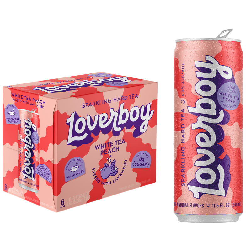 Loverboy White Tea Peach Sparkling Hard Tea 6pk 12oz Can 4.2% ABV