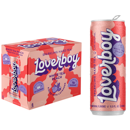 Loverboy White Tea Peach Sparkling Hard Tea 6pk 12oz Can 4.2% ABV