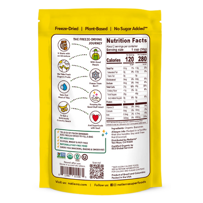 Natierra Freeze Dried Banana, 2.5oz