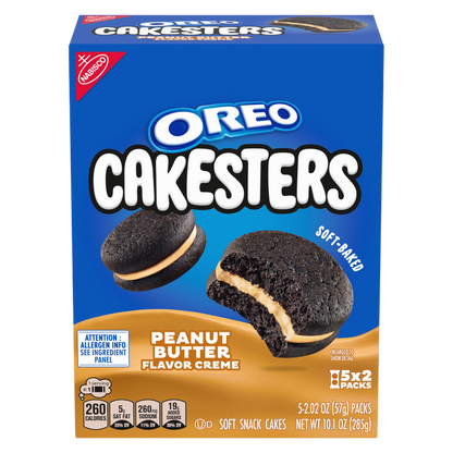 OREO Peanut Butter Creme Cakesters Soft Snack Cakes, 10.1oz