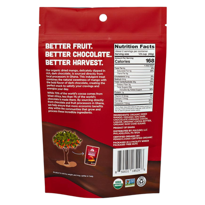 Mavuno Harvest Organic Dark Chocolate Dipped Dried Mango, 3oz