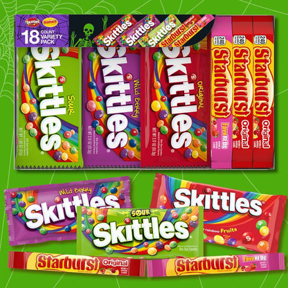 Skittles & Starburst Chewy Variety Pack Candy - 18 Count Box