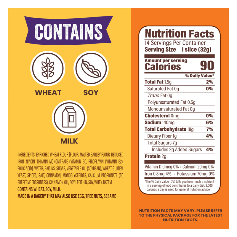 Thomas' Cinnamon Raisin Swirl Bread, 16 oz