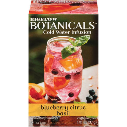 Bigelow Botanicals Blueberry Citrus Basil Cold Water Infusion Caffeine Free Tea Bags 18ct Box
