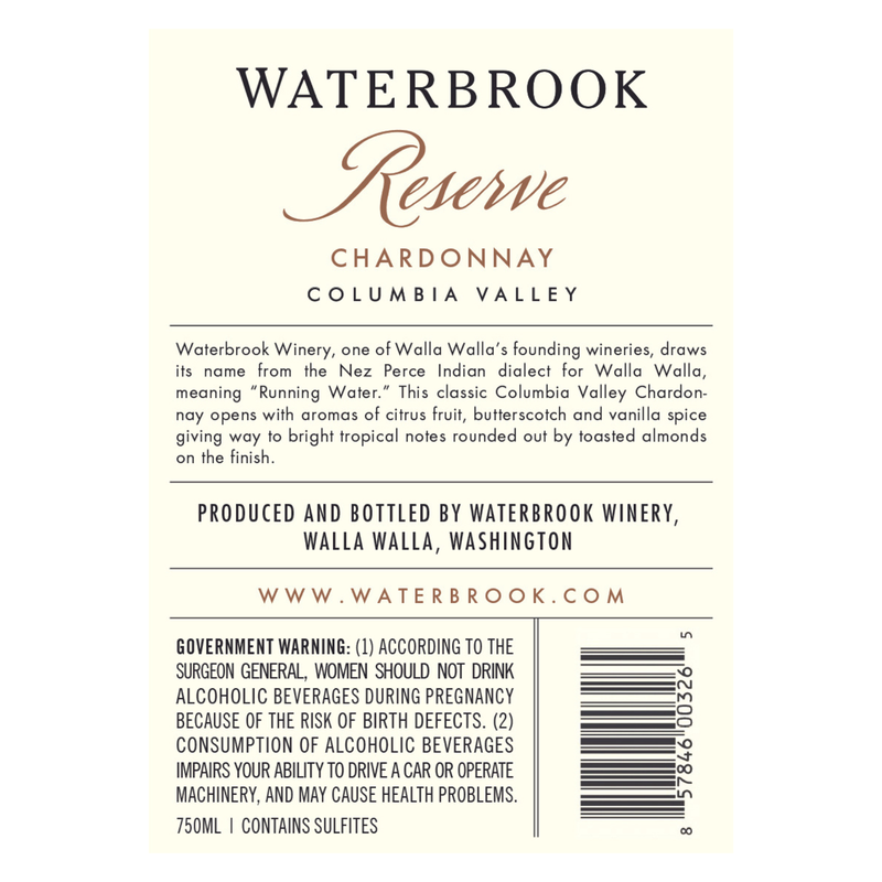 Waterbrook Chardonnay Reserve 750ml