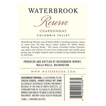 Waterbrook Chardonnay Reserve 750ml
