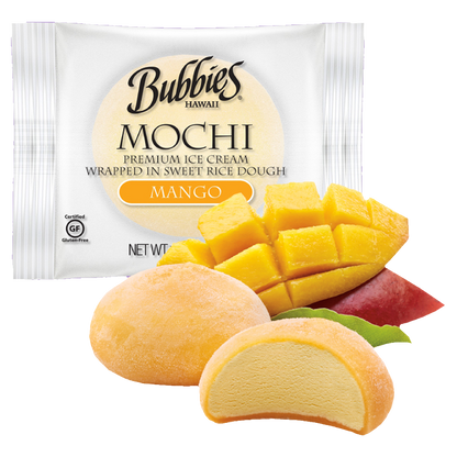 Bubbies Hawaii Mango Mochi Ice Cream Individually Wrapped 1ct