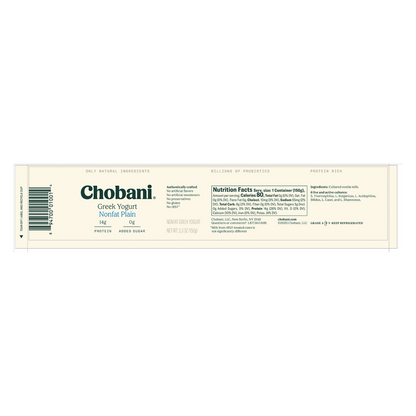 Chobani Plain Nonfat Greek Yogurt - 5.3oz