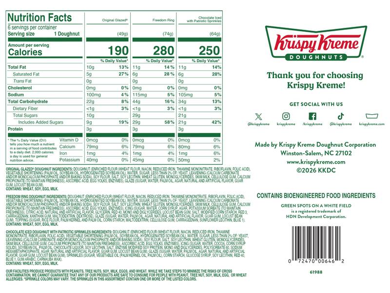 Krispy Kreme July 4th Assorted Doughnuts - 6ct