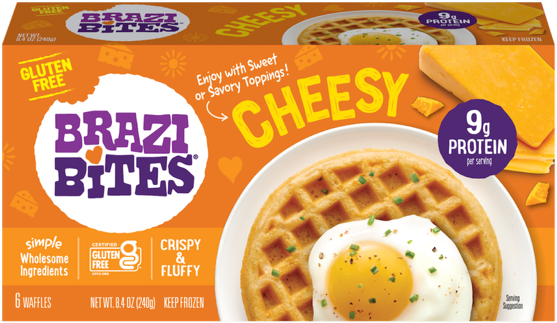 Brazi Bites Cheesy Gluten Free Waffles, 6ct