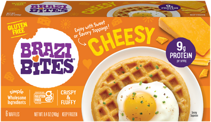 Brazi Bites Cheesy Gluten Free Waffles, 6ct