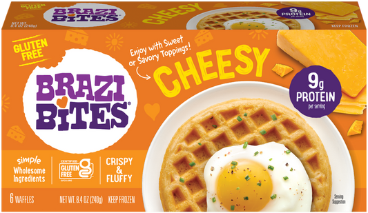 Brazi Bites Cheesy Gluten Free Waffles, 6ct