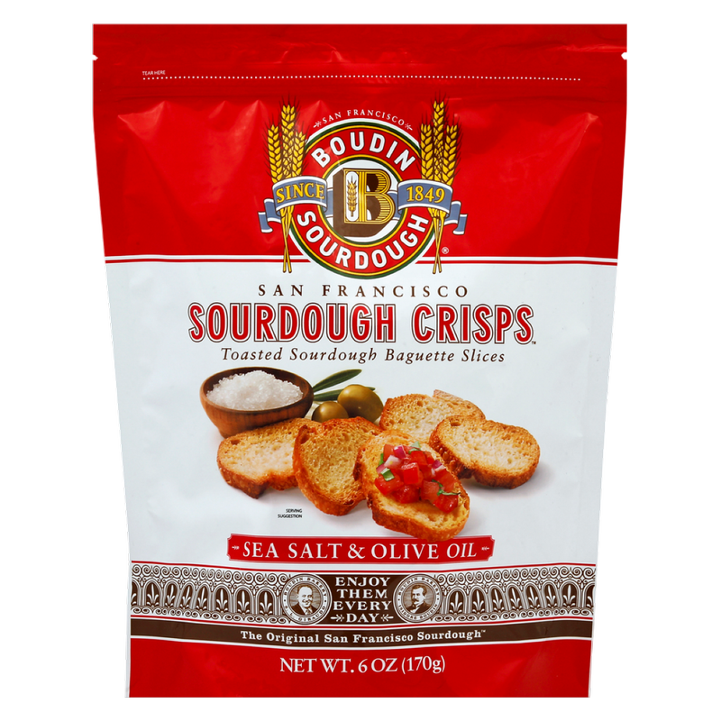 Boudin Sourdough Crisps Sea Salt & Olive Oil, 6 oz