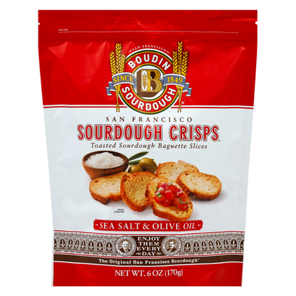 Boudin Sourdough Crisps Sea Salt & Olive Oil, 6 oz