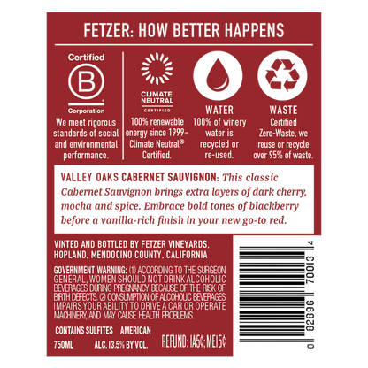 Fetzer Cabernet Sauvignon 750ml