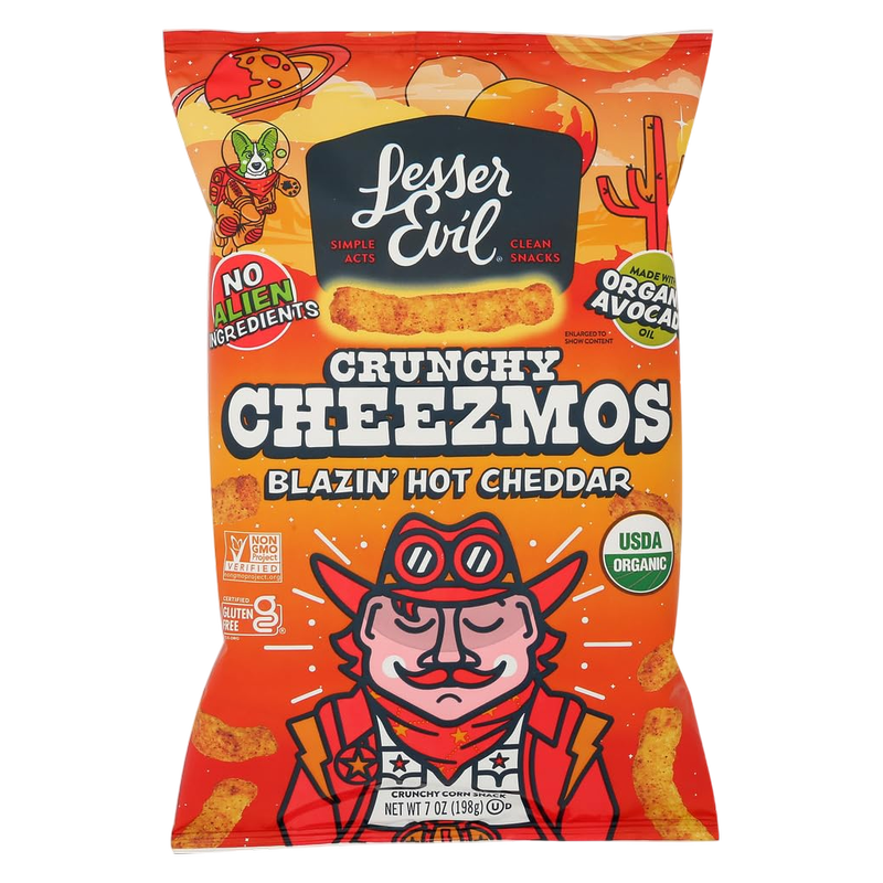 LesserEvil Crunch Cheezmos Blazin' Hot, 7oz