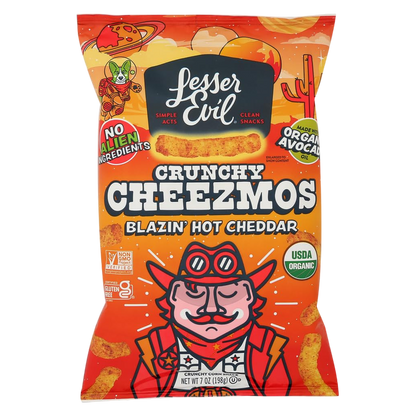 LesserEvil Crunch Cheezmos Blazin' Hot, 7oz