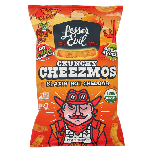 LesserEvil Crunch Cheezmos Blazin' Hot, 7oz