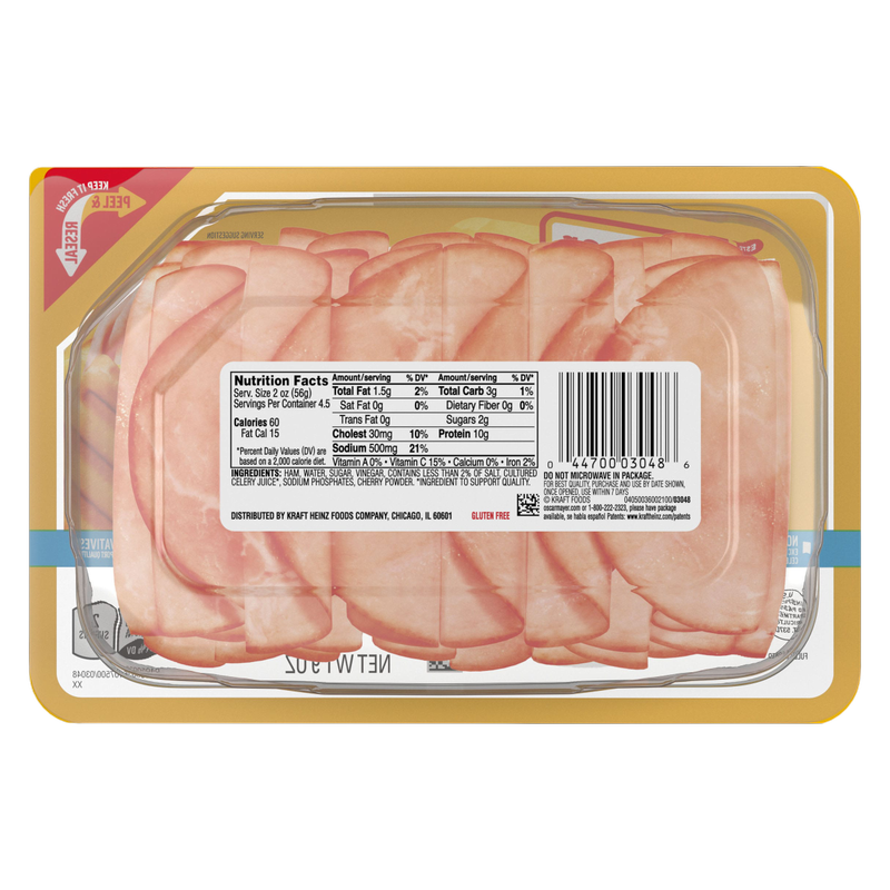 Oscar Mayer Deli Fresh Smoked Uncured Ham Sliced Lunch Meat - 9oz
