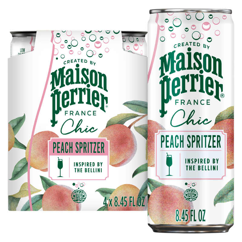 Maison Perrier Chic Peach Spritzer 4pk 8.45oz Can