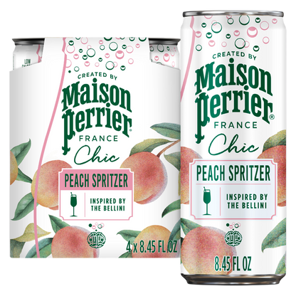 Maison Perrier Chic Peach Spritzer 4pk 8.45oz Can