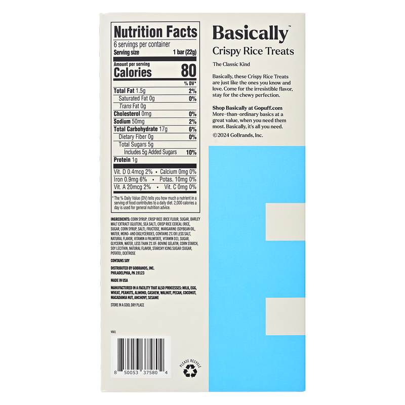 Basically Classic Crispy Rice Treats, 6ct