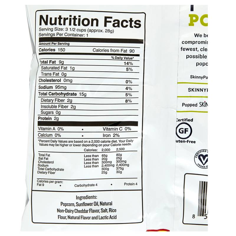 Skinny Pop White Cheddar 1oz