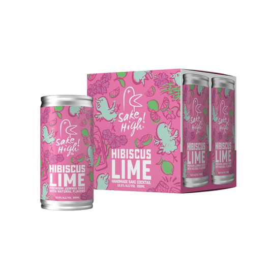 Sake High! Hibiscus Lime Spiked Tea Cocktail 4pk 200ml Can