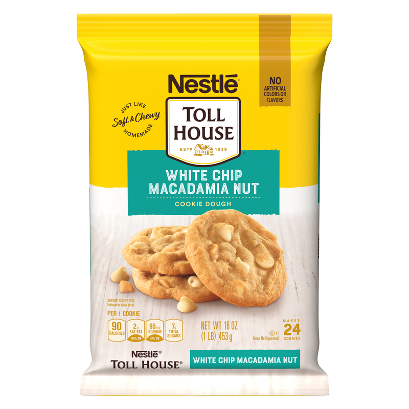 Nestle Toll House White Chocolate Macadamia Cookie Ready to Bake Dough 24ct 16oz