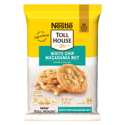 Nestle Toll House White Chocolate Macadamia Cookie Ready to Bake Dough 24ct 16oz