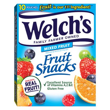 Welch's Fruit Snacks Mixed Fruit, 0.8oz 10ct