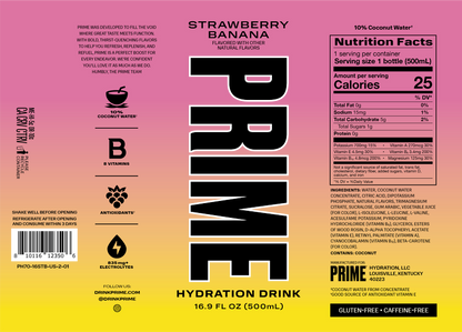 Prime Hydration Strawberry Banana 16.9oz Btl