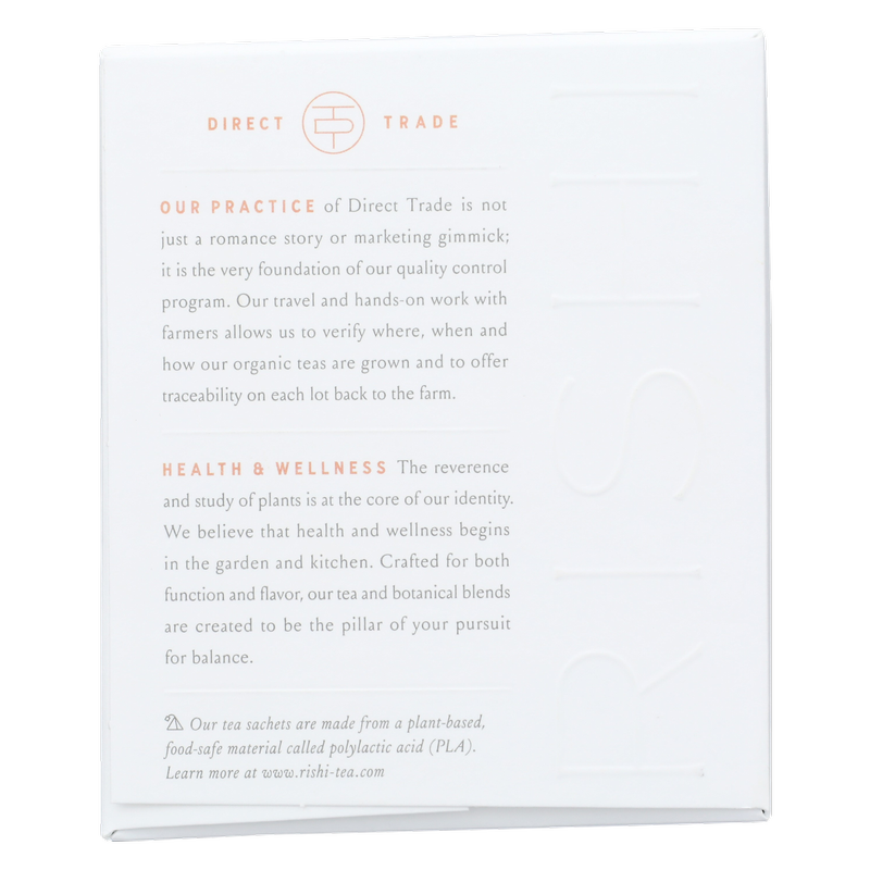 Rishi Tea Organic Peach Hibiscus Green Tea Sachets 15ct Box