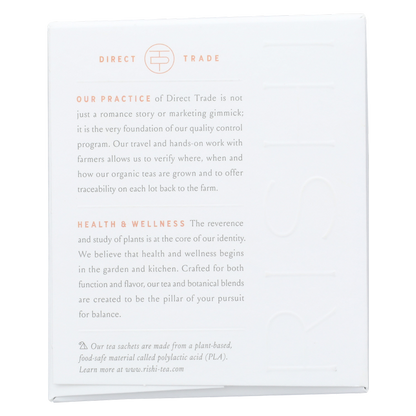 Rishi Tea Organic Peach Hibiscus Green Tea Sachets 15ct Box