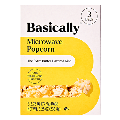 Basically 3ct Microwave Extra Butter Popcorn