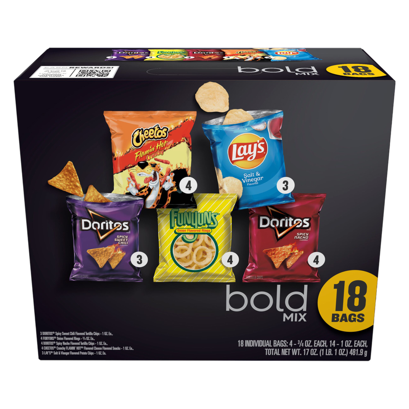 Frito Lay Snacks Bold Mix Variety Packs 17oz 18ct