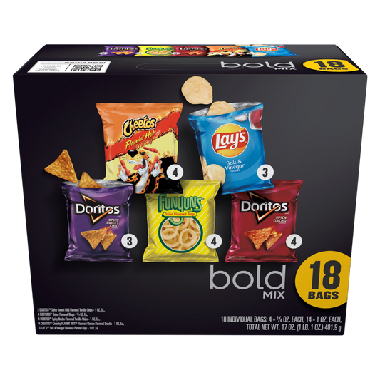 Frito Lay Snacks Bold Mix Variety Packs 17oz 18ct