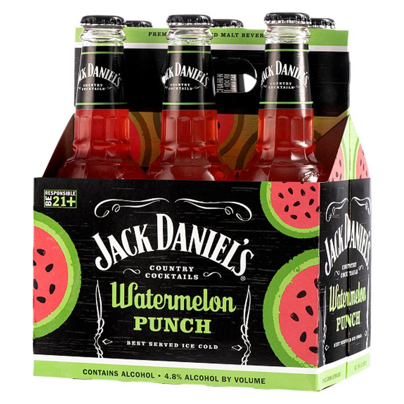 Jack Daniels Watermelon Cocktail 6pk 10oz Btl 5.0% ABV