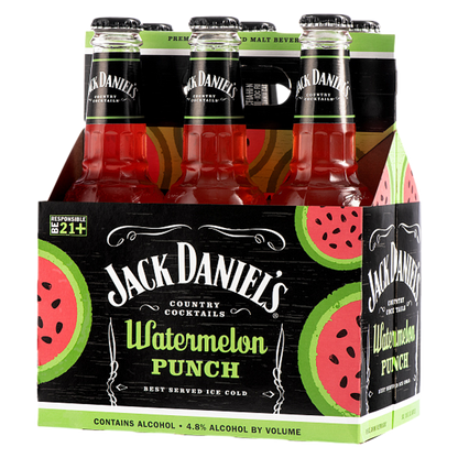 Jack Daniels Watermelon Cocktail 6pk 10oz Btl 5.0% ABV