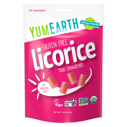 YumEarth Organic Licorice Strawberry 5oz