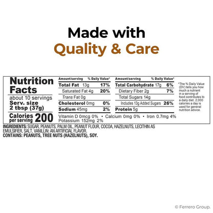Nutella Peanut Spread with Cocoa, 13oz