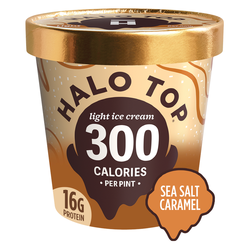 Halo Top Sea Salt Caramel Light Ice Cream, 16 fl oz Pint