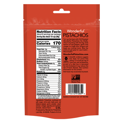 Wonderful Chili Roasted No Shell Pistachio 5.5oz