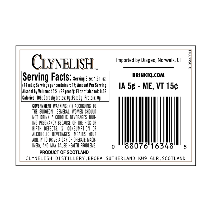 Clynelish 14 Yr Single Malt Scotch Whisky 750ml (92 proof)