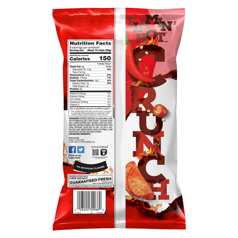 Lay's Flamin' Hot Kettle Cooked Potato Chips 8oz