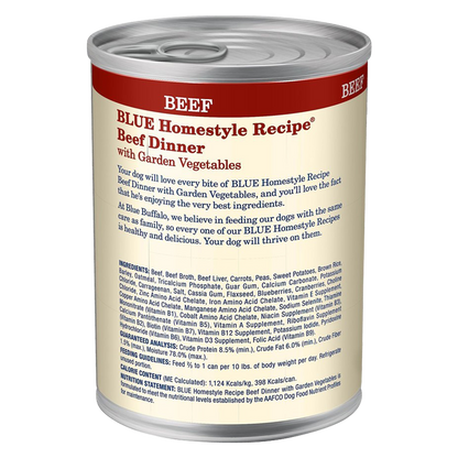 4 Ct Blue Buffalo Homestyle Recipe Beef Dog Food 12.5oz