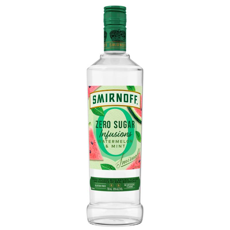 Smirnoff Zero Sugar Infusion Watermelon & Mint Vodka 750ml