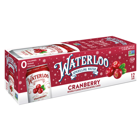Waterloo Cranberry Sparkling Water 12pk 12oz Can