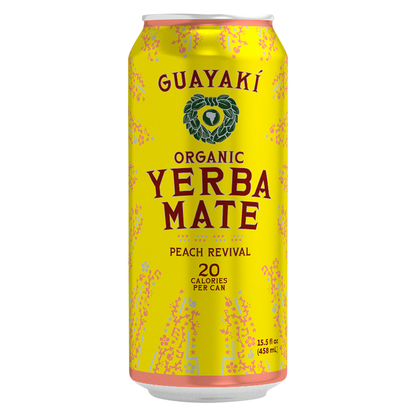 Guayaki Yerba Mate Organic Peach Revival 15.5oz Can